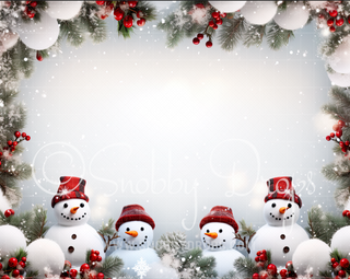 Christmas Snowman Fabric Wee Drop-Fabric Photography Backdrop-Snobby Drops Fabric Backdrops for Photography, Exclusive Designs by Tara Mapes Photography, Enchanted Eye Creations by Tara Mapes, photography backgrounds, photography backdrops, fast shipping, US backdrops, cheap photography backdrops