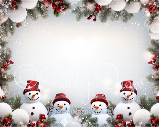 Christmas Snowman Fabric or Rubber Backed Floor Drop-Floor-Snobby Drops Fabric Backdrops for Photography, Exclusive Designs by Tara Mapes Photography, Enchanted Eye Creations by Tara Mapes, photography backgrounds, photography backdrops, fast shipping, US backdrops, cheap photography backdrops