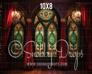 Christmas Stained Glass Window Fabric Backdrop-Fabric Photography Backdrop-Snobby Drops Fabric Backdrops for Photography, Exclusive Designs by Tara Mapes Photography, Enchanted Eye Creations by Tara Mapes, photography backgrounds, photography backdrops, fast shipping, US backdrops, cheap photography backdrops