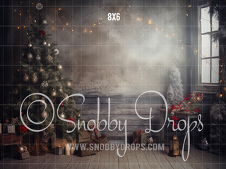 Christmas Studio Fabric Backdrop-Fabric Photography Backdrop-Snobby Drops Fabric Backdrops for Photography, Exclusive Designs by Tara Mapes Photography, Enchanted Eye Creations by Tara Mapes, photography backgrounds, photography backdrops, fast shipping, US backdrops, cheap photography backdrops