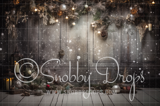 Christmas Studio Fabric Backdrop-Fabric Photography Backdrop-Snobby Drops Fabric Backdrops for Photography, Exclusive Designs by Tara Mapes Photography, Enchanted Eye Creations by Tara Mapes, photography backgrounds, photography backdrops, fast shipping, US backdrops, cheap photography backdrops