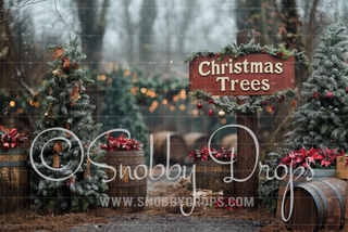 Christmas Tree Farm Fabric Backdrop-Fabric Photography Backdrop-Snobby Drops Fabric Backdrops for Photography, Exclusive Designs by Tara Mapes Photography, Enchanted Eye Creations by Tara Mapes, photography backgrounds, photography backdrops, fast shipping, US backdrops, cheap photography backdrops