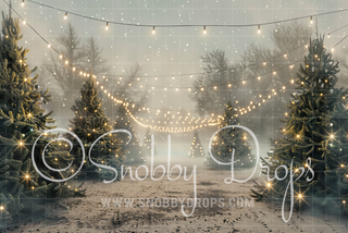 Christmas Tree Farm Fabric Backdrop-Fabric Photography Backdrop-Snobby Drops Fabric Backdrops for Photography, Exclusive Designs by Tara Mapes Photography, Enchanted Eye Creations by Tara Mapes, photography backgrounds, photography backdrops, fast shipping, US backdrops, cheap photography backdrops