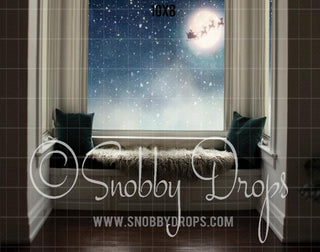 Christmas Window Fabric Backdrop-Fabric Photography Backdrop-Snobby Drops Fabric Backdrops for Photography, Exclusive Designs by Tara Mapes Photography, Enchanted Eye Creations by Tara Mapes, photography backgrounds, photography backdrops, fast shipping, US backdrops, cheap photography backdrops