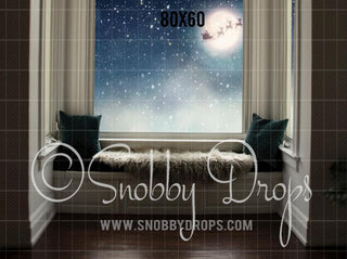 Christmas Window Fabric Backdrop-Fabric Photography Backdrop-Snobby Drops Fabric Backdrops for Photography, Exclusive Designs by Tara Mapes Photography, Enchanted Eye Creations by Tara Mapes, photography backgrounds, photography backdrops, fast shipping, US backdrops, cheap photography backdrops