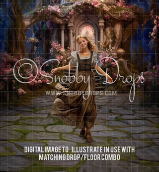Cinderella's House Stone Rubber Backed Floor-Floor-Snobby Drops Fabric Backdrops for Photography, Exclusive Designs by Tara Mapes Photography, Enchanted Eye Creations by Tara Mapes, photography backgrounds, photography backdrops, fast shipping, US backdrops, cheap photography backdrops