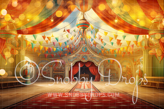 Circus Tent Party Fabric Backdrop-Fabric Photography Backdrop-Snobby Drops Fabric Backdrops for Photography, Exclusive Designs by Tara Mapes Photography, Enchanted Eye Creations by Tara Mapes, photography backgrounds, photography backdrops, fast shipping, US backdrops, cheap photography backdrops