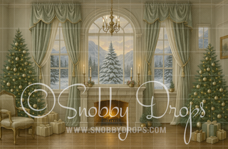 Classic Fireplace in Muted Tones Christmas Fabric Backdrop-Fabric Photography Backdrop-Snobby Drops Fabric Backdrops for Photography, Exclusive Designs by Tara Mapes Photography, Enchanted Eye Creations by Tara Mapes, photography backgrounds, photography backdrops, fast shipping, US backdrops, cheap photography backdrops