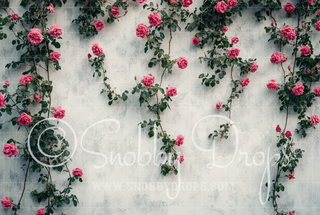 Climbing Roses Fabric Backdrop-Fabric Photography Backdrop-Snobby Drops Fabric Backdrops for Photography, Exclusive Designs by Tara Mapes Photography, Enchanted Eye Creations by Tara Mapes, photography backgrounds, photography backdrops, fast shipping, US backdrops, cheap photography backdrops