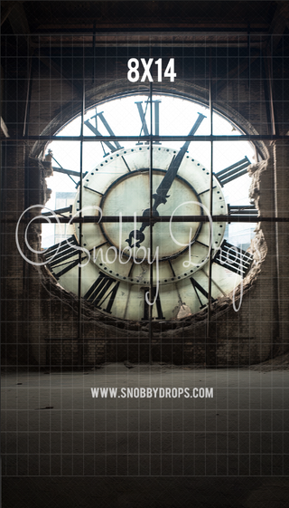 Clock Tower Fabric Backdrop Sweep-Fabric Photography Sweep-Snobby Drops Fabric Backdrops for Photography, Exclusive Designs by Tara Mapes Photography, Enchanted Eye Creations by Tara Mapes, photography backgrounds, photography backdrops, fast shipping, US backdrops, cheap photography backdrops