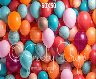 Colorful Balloon Wall Fabric Backdrop-Fabric Photography Backdrop-Snobby Drops Fabric Backdrops for Photography, Exclusive Designs by Tara Mapes Photography, Enchanted Eye Creations by Tara Mapes, photography backgrounds, photography backdrops, fast shipping, US backdrops, cheap photography backdrops