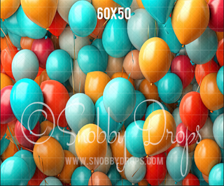 Colorful Balloon Wall Fabric Backdrop-Fabric Photography Backdrop-Snobby Drops Fabric Backdrops for Photography, Exclusive Designs by Tara Mapes Photography, Enchanted Eye Creations by Tara Mapes, photography backgrounds, photography backdrops, fast shipping, US backdrops, cheap photography backdrops