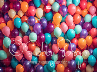 Colorful Balloon Wall Fabric Backdrop-Fabric Photography Backdrop-Snobby Drops Fabric Backdrops for Photography, Exclusive Designs by Tara Mapes Photography, Enchanted Eye Creations by Tara Mapes, photography backgrounds, photography backdrops, fast shipping, US backdrops, cheap photography backdrops