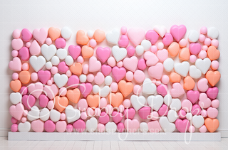 Colorful Candy Hearts on White Valentine Fabric Backdrop-Fabric Photography Backdrop-Snobby Drops Fabric Backdrops for Photography, Exclusive Designs by Tara Mapes Photography, Enchanted Eye Creations by Tara Mapes, photography backgrounds, photography backdrops, fast shipping, US backdrops, cheap photography backdrops