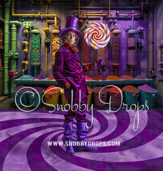 Colorful Candy Pipes Factory Fabric Backdrop-Fabric Photography Backdrop-Snobby Drops Fabric Backdrops for Photography, Exclusive Designs by Tara Mapes Photography, Enchanted Eye Creations by Tara Mapes, photography backgrounds, photography backdrops, fast shipping, US backdrops, cheap photography backdrops
