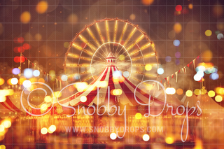 Colorful Circus Tent Ferris Wheel with Lights Fabric Backdrop-Fabric Photography Backdrop-Snobby Drops Fabric Backdrops for Photography, Exclusive Designs by Tara Mapes Photography, Enchanted Eye Creations by Tara Mapes, photography backgrounds, photography backdrops, fast shipping, US backdrops, cheap photography backdrops