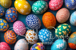 Colorful Easter Eggs Wall Fabric Backdrop-Fabric Photography Backdrop-Snobby Drops Fabric Backdrops for Photography, Exclusive Designs by Tara Mapes Photography, Enchanted Eye Creations by Tara Mapes, photography backgrounds, photography backdrops, fast shipping, US backdrops, cheap photography backdrops