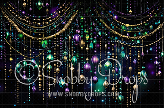 Colorful Mardi Gras Beads Curtains Fabric Backdrop-Fabric Photography Backdrop-Snobby Drops Fabric Backdrops for Photography, Exclusive Designs by Tara Mapes Photography, Enchanted Eye Creations by Tara Mapes, photography backgrounds, photography backdrops, fast shipping, US backdrops, cheap photography backdrops