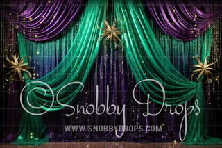 Colorful Mardi Gras Curtains Fabric Backdrop-Fabric Photography Backdrop-Snobby Drops Fabric Backdrops for Photography, Exclusive Designs by Tara Mapes Photography, Enchanted Eye Creations by Tara Mapes, photography backgrounds, photography backdrops, fast shipping, US backdrops, cheap photography backdrops