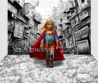 Comic Book Superhero City Fabric Backdrop-Fabric Photography Backdrop-Snobby Drops Fabric Backdrops for Photography, Exclusive Designs by Tara Mapes Photography, Enchanted Eye Creations by Tara Mapes, photography backgrounds, photography backdrops, fast shipping, US backdrops, cheap photography backdrops