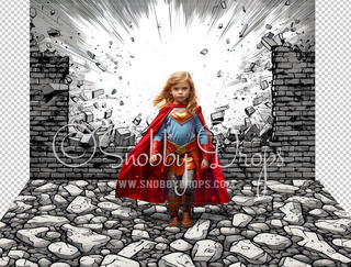 Comic Book Superhero Wall Fabric Backdrop-Fabric Photography Backdrop-Snobby Drops Fabric Backdrops for Photography, Exclusive Designs by Tara Mapes Photography, Enchanted Eye Creations by Tara Mapes, photography backgrounds, photography backdrops, fast shipping, US backdrops, cheap photography backdrops