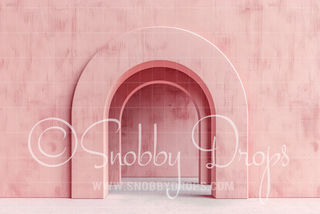 Coral Stucco Arch Fabric Backdrop-Fabric Photography Backdrop-Snobby Drops Fabric Backdrops for Photography, Exclusive Designs by Tara Mapes Photography, Enchanted Eye Creations by Tara Mapes, photography backgrounds, photography backdrops, fast shipping, US backdrops, cheap photography backdrops