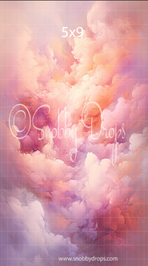 Cotton Candy Cloud Fabric Backdrop Sweep-Fabric Photography Sweep-Snobby Drops Fabric Backdrops for Photography, Exclusive Designs by Tara Mapes Photography, Enchanted Eye Creations by Tara Mapes, photography backgrounds, photography backdrops, fast shipping, US backdrops, cheap photography backdrops
