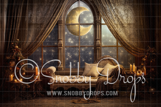 Cozy Winter Window Fabric Backdrop-Fabric Photography Backdrop-Snobby Drops Fabric Backdrops for Photography, Exclusive Designs by Tara Mapes Photography, Enchanted Eye Creations by Tara Mapes, photography backgrounds, photography backdrops, fast shipping, US backdrops, cheap photography backdrops