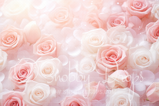 Creamy Rose Wall Fabric Backdrop-Fabric Photography Backdrop-Snobby Drops Fabric Backdrops for Photography, Exclusive Designs by Tara Mapes Photography, Enchanted Eye Creations by Tara Mapes, photography backgrounds, photography backdrops, fast shipping, US backdrops, cheap photography backdrops