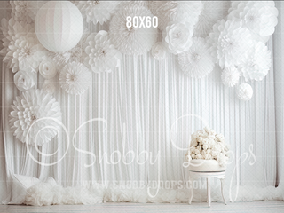 Crisp White Cake Smash Fabric Backdrop-Fabric Photography Backdrop-Snobby Drops Fabric Backdrops for Photography, Exclusive Designs by Tara Mapes Photography, Enchanted Eye Creations by Tara Mapes, photography backgrounds, photography backdrops, fast shipping, US backdrops, cheap photography backdrops