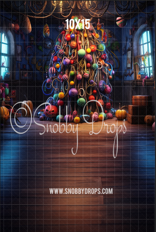 Dark Christmas Tree Fabric Backdrop Sweep-Fabric Photography Sweep-Snobby Drops Fabric Backdrops for Photography, Exclusive Designs by Tara Mapes Photography, Enchanted Eye Creations by Tara Mapes, photography backgrounds, photography backdrops, fast shipping, US backdrops, cheap photography backdrops
