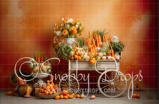 Easter Carrot Cart Fabric Backdrop-Fabric Photography Backdrop-Snobby Drops Fabric Backdrops for Photography, Exclusive Designs by Tara Mapes Photography, Enchanted Eye Creations by Tara Mapes, photography backgrounds, photography backdrops, fast shipping, US backdrops, cheap photography backdrops