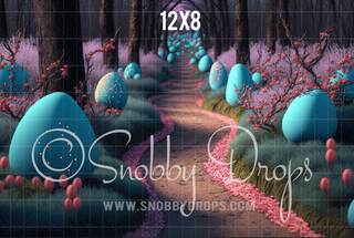 Easter Egg Path Fabric Backdrop-Fabric Photography Backdrop-Snobby Drops Fabric Backdrops for Photography, Exclusive Designs by Tara Mapes Photography, Enchanted Eye Creations by Tara Mapes, photography backgrounds, photography backdrops, fast shipping, US backdrops, cheap photography backdrops