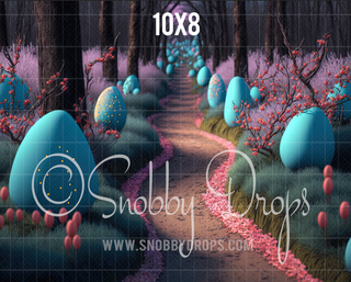 Easter Egg Path Fabric Backdrop-Fabric Photography Backdrop-Snobby Drops Fabric Backdrops for Photography, Exclusive Designs by Tara Mapes Photography, Enchanted Eye Creations by Tara Mapes, photography backgrounds, photography backdrops, fast shipping, US backdrops, cheap photography backdrops