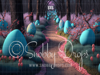 Easter Egg Path Fabric Backdrop-Fabric Photography Backdrop-Snobby Drops Fabric Backdrops for Photography, Exclusive Designs by Tara Mapes Photography, Enchanted Eye Creations by Tara Mapes, photography backgrounds, photography backdrops, fast shipping, US backdrops, cheap photography backdrops