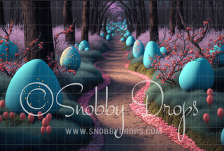 Easter Egg Path Fabric Backdrop-Fabric Photography Backdrop-Snobby Drops Fabric Backdrops for Photography, Exclusive Designs by Tara Mapes Photography, Enchanted Eye Creations by Tara Mapes, photography backgrounds, photography backdrops, fast shipping, US backdrops, cheap photography backdrops