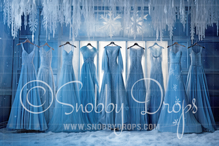 Elsa's Frozen Closet Fabric Backdrop-Fabric Photography Backdrop-Snobby Drops Fabric Backdrops for Photography, Exclusive Designs by Tara Mapes Photography, Enchanted Eye Creations by Tara Mapes, photography backgrounds, photography backdrops, fast shipping, US backdrops, cheap photography backdrops