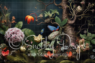 Enchanted Fairy Garden Fabric Backdrop-Fabric Photography Backdrop-Snobby Drops Fabric Backdrops for Photography, Exclusive Designs by Tara Mapes Photography, Enchanted Eye Creations by Tara Mapes, photography backgrounds, photography backdrops, fast shipping, US backdrops, cheap photography backdrops