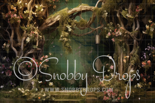 Fairy Fantasy Forest Fabric Backdrop-Fabric Photography Backdrop-Snobby Drops Fabric Backdrops for Photography, Exclusive Designs by Tara Mapes Photography, Enchanted Eye Creations by Tara Mapes, photography backgrounds, photography backdrops, fast shipping, US backdrops, cheap photography backdrops