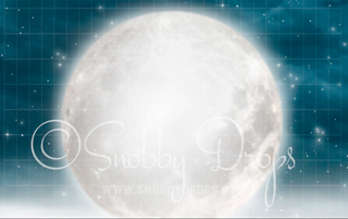 Fairytale Moon Fabric Backdrop-Fabric Photography Backdrop-Snobby Drops Fabric Backdrops for Photography, Exclusive Designs by Tara Mapes Photography, Enchanted Eye Creations by Tara Mapes, photography backgrounds, photography backdrops, fast shipping, US backdrops, cheap photography backdrops