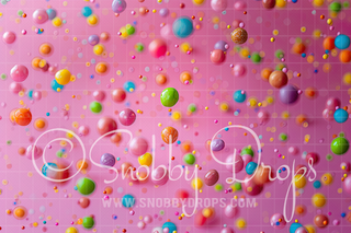 Falling Gumballs Fabric Backdrop-Fabric Photography Backdrop-Snobby Drops Fabric Backdrops for Photography, Exclusive Designs by Tara Mapes Photography, Enchanted Eye Creations by Tara Mapes, photography backgrounds, photography backdrops, fast shipping, US backdrops, cheap photography backdrops