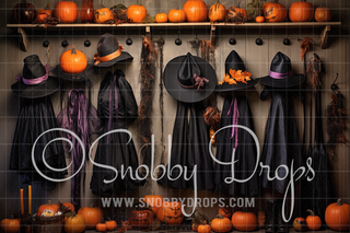 Fancy Witch Closet Halloween Fabric Backdrop-Fabric Photography Backdrop-Snobby Drops Fabric Backdrops for Photography, Exclusive Designs by Tara Mapes Photography, Enchanted Eye Creations by Tara Mapes, photography backgrounds, photography backdrops, fast shipping, US backdrops, cheap photography backdrops