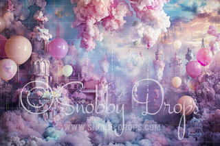 Fantasy Cloud Rococo Room Fabric Backdrop-Fabric Photography Backdrop-Snobby Drops Fabric Backdrops for Photography, Exclusive Designs by Tara Mapes Photography, Enchanted Eye Creations by Tara Mapes, photography backgrounds, photography backdrops, fast shipping, US backdrops, cheap photography backdrops