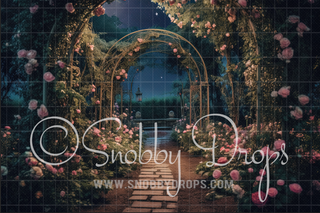 Fantasy Garden Path Fabric Backdrop-Fabric Photography Backdrop-Snobby Drops Fabric Backdrops for Photography, Exclusive Designs by Tara Mapes Photography, Enchanted Eye Creations by Tara Mapes, photography backgrounds, photography backdrops, fast shipping, US backdrops, cheap photography backdrops