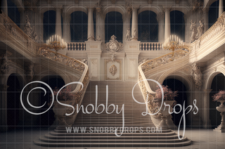 Fantasy Palace Stairs Fabric Backdrop-Fabric Photography Backdrop-Snobby Drops Fabric Backdrops for Photography, Exclusive Designs by Tara Mapes Photography, Enchanted Eye Creations by Tara Mapes, photography backgrounds, photography backdrops, fast shipping, US backdrops, cheap photography backdrops