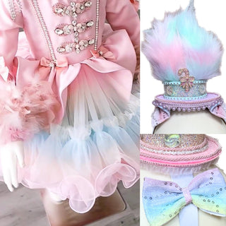 Faux Fur Pastel Rainbow Nutcracker Hat-Accessories-Snobby Drops Fabric Backdrops for Photography, Exclusive Designs by Tara Mapes Photography, Enchanted Eye Creations by Tara Mapes, photography backgrounds, photography backdrops, fast shipping, US backdrops, cheap photography backdrops