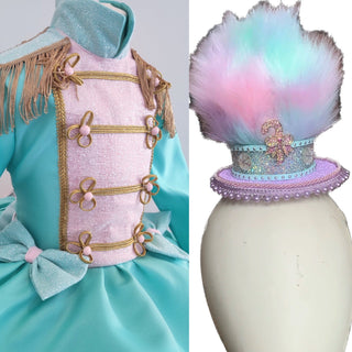 Faux Fur Pastel Rainbow Nutcracker Hat-Accessories-Snobby Drops Fabric Backdrops for Photography, Exclusive Designs by Tara Mapes Photography, Enchanted Eye Creations by Tara Mapes, photography backgrounds, photography backdrops, fast shipping, US backdrops, cheap photography backdrops