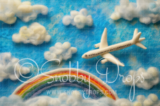 Feltsy Airplane Felted Style Fabric Backdrop-Fabric Photography Backdrop-Snobby Drops Fabric Backdrops for Photography, Exclusive Designs by Tara Mapes Photography, Enchanted Eye Creations by Tara Mapes, photography backgrounds, photography backdrops, fast shipping, US backdrops, cheap photography backdrops