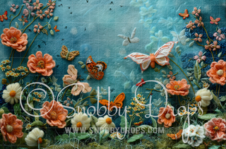 Feltsy Butterflies Felted Style Fabric Backdrop-Fabric Photography Backdrop-Snobby Drops Fabric Backdrops for Photography, Exclusive Designs by Tara Mapes Photography, Enchanted Eye Creations by Tara Mapes, photography backgrounds, photography backdrops, fast shipping, US backdrops, cheap photography backdrops