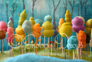 Feltsy Cotton Candy Forest Felted Style Fabric Backdrop-Fabric Photography Backdrop-Snobby Drops Fabric Backdrops for Photography, Exclusive Designs by Tara Mapes Photography, Enchanted Eye Creations by Tara Mapes, photography backgrounds, photography backdrops, fast shipping, US backdrops, cheap photography backdrops
